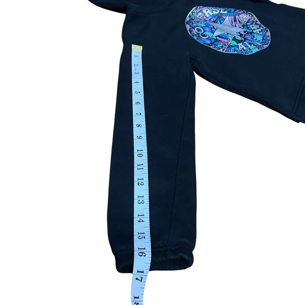 CONVERSE Chuck Taylor Boys Black Pullover Hoodie Chest Graphic Cotton Blend S